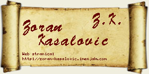 Zoran Kasalović vizit kartica